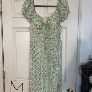 No Boundaries Yellow Floral Midi Dress